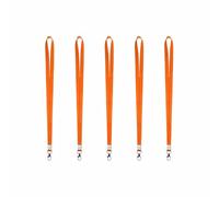 5Pcs Orange Lanyards for Neck, 16mm Wide Lanyard with Metal Lobster Clip Polyester Fabric Id Neck Straps Not Easy to Fade for Neck Name Badge Holder Id Card Keys Strap