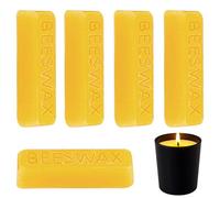 5PCS Organic Beeswax Blocks 100% Pure Natural Bees Wax, Beeswax Blocks Bars for Candle Making, Wax Melts, Furniture & Leather Polish, Wood Conditioning, Balms, Lotions, Creams, DIY Crafts