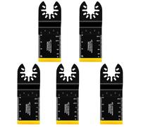 5PCS Oscillating Tool Blades Bimetallic Titanium-Coated Saw Blades for Bricks Plaster and Grout Removal Cutter Saw Set Compatible with Dewalt Wolf Stanley Worx Fein Multimaster Bosch Makita Etc