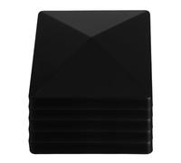 5pcs Outdoor Plastic Fence Post Caps Pyramid Covers for Wooden Posts | Black Finish, Keeps Water, Quick Installation, Square Wood Posts, Garden and Porch Use