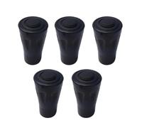 5pcs Outdoor Trekking Pole Rubber Foot Cover Tip Protectors | Black Rubber, Absorbs Impact on Sidewalks and Outdoors, Easy to Use Walking Sticks