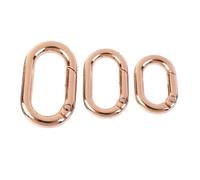 5Pcs Oval Metal Spring O Rings - Zinc Alloy Buckle Hooks for Handbag Keychain DIY Accessories(Rosegold,25mm)