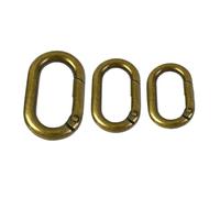 5Pcs Oval Metal Spring O Rings - Zinc Alloy Buckle Hooks for Handbags, Keychains, and DIY Accessories(Brown,32mm)