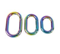 5Pcs Oval Metal Spring O Rings - Zinc Alloy Buckle Hooks for Handbags, Keychains, and DIY Accessories(Colored,25mm)