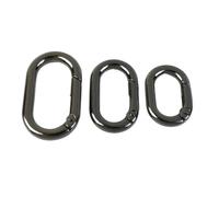 5Pcs Oval Metal Spring O Rings - Zinc Alloy Buckle Hooks for Handbags, Keychains & DIY Accessories(Gunblack,16mm)