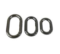 5Pcs Oval Spring O Ring Carabiner Clips - Openable Metal Buckle Bag Strap Snap Rings Hook Connect Keyring Pendant Clip(Gunblack,25mm)