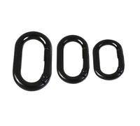 5Pcs Oval Spring O Ring Carabiner Clips - Openable Metal Buckle Bag Strap Snap Rings Hook Connect Keyring Pendant Clip(Black,25mm)