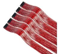 5Pcs/Pack Sparkle Hair Extensions Clip In Rainbow Shiny Sparkle Hair Tinsel Heat Resistant Sparkle Hair Extensions For Braids
