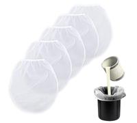 5pcs Paint Strainer Bags, 1 Gallon Paint & Liquid Filter Bags White Fine Mesh Bucket Strainer with Elastic Top Opening Paint Filtering Bag for Paint Gardening Hydroponics