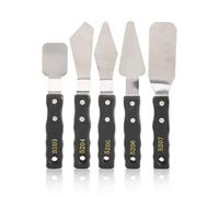 5Pcs Painting Knives Set Palette Knives for Oil with Black Wood Handle Artistic Spatulas for Watercolor Acrylic Painting Cake Decorating
