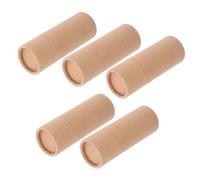 5pcs Paperboard Cylinder Tube Box with Lids, 100ml 3.5oz Beige | Tea and Slender Glass Bottles, Vanity Dresser Storage, Gold Foil Embossed Finish