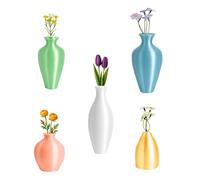 5Pcs Pastel Mini Vase Magnets for Fridge, Tiny Magnetic Bud Vases for Women, Flower Pots for Refrigerator Decor Kitchen Home, for Plant Lovers.