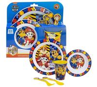 5PCs Paw Patrol Kids Tableware Set - Reusable PP Plate, Bowl, Drinking Cup & Cutlery Set for Children, Paw Tumbler & Dinnerware Set for Mealtimes - for 4 Years & Up