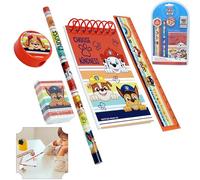 5Pcs Paw Patrol Stationary Set for Kids Boys| A5 Notebook, Eraser, Pencil, Ruler, Sharpener| Boys Stationery Supplies Notebook and Pen Set 3+Years