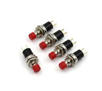 5Pcs PB05A 7mm ON-OFF 2Pin Latching Self-Locking SPST Normally Open Push Button Switch BIANMTSW(5Pcs Red)