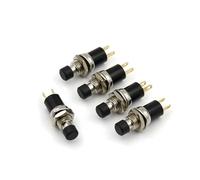 5Pcs PB05A 7mm ON-OFF 2Pin Latching Self-Locking SPST Normally Open Push Button Switch BIANMTSW(5Pcs Black)