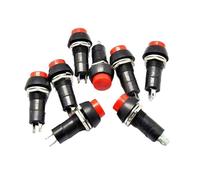 5Pcs PBS-11A / PBS-11B 12mm Self-Locking Self-Reset Plastic Round Push Button Switch 3A 250V AC 2PIN 6 Color(Red,PBS-11A Latching)