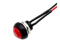 5PCS PBS-33B 12mm Momentary Push Button Switch ON-OFF Waterproof Self Locking Switches with Wires(Red Reset,100PCS)