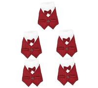 5pcs Pet Suit Dog Bow Tie Pet Dog Vest Male Dog Clothes Dog Formal Suit Formal Dress Puppy Shirt Dog Suit Dog Outfit Tan