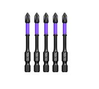 5PCS PH2 Magnetic Cross Screwdriver Bits Batch Head Non Slip Alloy Steel for High Strength Screw Driving with Torque Absorbing Properties (5pcs 65mm)
