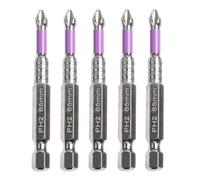 5PCS PH2 Magnetic Cross Screwdriver Set with Non-Slip Bit for Electric Hand Drill, Alloy Steel Hardness 62HRC, 25/50/65/70/90/150mm(50)