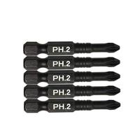 5pcs PH2 Magnetic Screwdriver Bits, 50mm Black Alloy Steel Electric Drill Bit Set, for Pneumatic and Rechargeable Drivers