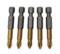 5PCS PH2 Magnetic Screwdriver Bits Set Magnetic Screwdriver Bits Titanium Coated 50mm Hex Shank Quick Change Non Slip Grip Electric Drill Driver Repair Tool