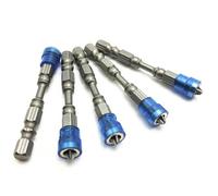 5Pcs PH2 Screwdriver Bits, Chrome Vanadium Steel with Aluminum Coil for Reduced Slipping, 65mm Cross Head Drill Bits for Drywall