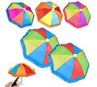 5Pcs Phone Umbrella Sun Protection Rainbow Phone Umbrella for Sun with Powerful Piggy-Shaped Suction Cup Stand Outdoor Sun Shade Cell Phone Umbrella for Most Cell Phones, Phone Umbrella for Sun