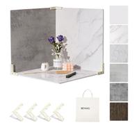 5PCS Photo Backdrop Boards with Carry Bag, 16x16Inch Marble Cement Wooden Photography Background for Food Photography, EOAJAFOU