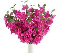5pcs Pink fabric Bougainvillea Artificial Flowers - 80cm Long Stem Faux Floral Vines for Wedding Centerpieces, Home & Garden DIY Decor (Deep pink, 5PCS)