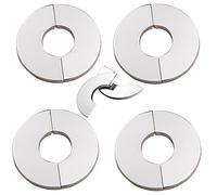 5Pcs Pipe Collars,24mm Pipe Cover Collar Chrome Plated Steel Valve Tall Hole Cover Tap for Sink Basin Drain