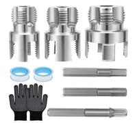 5PCS Pipe Threading Tool Kit, 4-in-1 Dual-Function Carbon Steel Tap & Die Set for 1/2" 3/4" 1" BSP Pipes, Quick-Change Socket Wrench, Manual & Electric Drill Compatible for Plumbers Mechanics DIYers