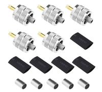 5pcs PL259 Connector Male Plug Connector for Coaxial Cable Compatible with LMR240 RG8X 4D-FB Coaxial Cables with Compression Sleeves Heat Shrink Tubes
