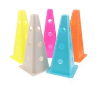 5pcs Plastic Agility Cones 30x15x3.5cm, Square Base Training Markers | Portable Coaching Equipment with Ventilation and Drainage Holes, Stable for Adults and Outdoor Camps