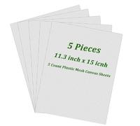 5PCS Plastic Canvas Sheets 15x11.3 inch, 5 Count Plastic Canvas Mesh Sheets, Eye Mesh for Embroidery Crafting, Knit, Crochet DIY Projects - Needlepoint Canva Sheet