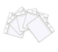 5PCS Plastic Card Holder,Clear Waterproof Plastic Badge Holders Name Tag Clear Badge ID Card Holder,Wallets Pocket Holder Double Sided Badge Holders Lanyard Card Holder for Home,Office,School