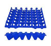 5PCS Plastic Egg Flats, 30 Cell Crates Holder Tray for Chicken Eggs Reusable Stackable Storage Container for Farm Home Transportation Organization (Blue)