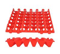 5PCS Plastic Egg Flats, 30 Cell Crates Holder Tray for Chicken Eggs Reusable Stackable Storage Container for Farm Home Transportation Organization (Red)