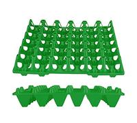 5PCS Plastic Egg Flats, 30 Cell Crates Holder Tray for Chicken Eggs Reusable Stackable Storage Container for Farm Home Transportation Organization (Green)