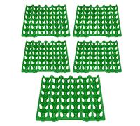 5PCS Plastic Egg Flats 30 Cell Egg Crates Holder Tray for Storage Transportation Home Farm Supplies (Green)