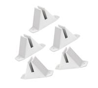 5pcs Plastic Fence Post Anchor for Picket Fences and Ground Support | White Weather-resistant Base, Fast Installation for DIY Gardeners, Barrier Panels, Outdoor Privacy Screening
