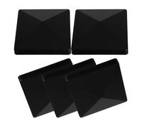 5pcs Plastic Fence Post Cap Pyramid Cover for Wooden Fences Black