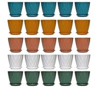 5pcs Plastic Flower Pots with Tray for Green Plant Lovers, for Succulents and Various Indoor or Outdoor Plants (colorful)