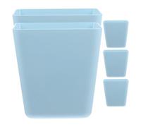 5Pcs Plastic Hanging Storage Box, Blue Wall Mount Holder with Hook | Smooth Surface, Space Saving Organiser for Pens, Craft Tools or Makeup beside Office Rolling Carts