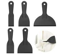 5PCS Plastic Putty Scraper Set, Wallpaper Scraper Flexible Plastic Putty Scrapers Paint Scrapers Tool for Spackling Filling Spatula Filler,Patching,Painting Wallpaper,Black