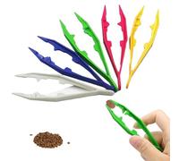 5Pcs Plastic Tweezers for Kids,10cm 5colors DIY Crafts Food Tweezer for Children Fine Motor Skills Reptile Feeding Tongs,Lizard Tortoise Gecko or Craft Hold Bead and Other Small Objects Work Easier