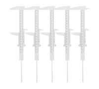 5pcs Plastic Vernier Calipers, Double Scale Measuring Tool | White Beginner-friendly Gauge, Portable Outer Diameter Readings, Classroom Teaching and DIY Engineering Use