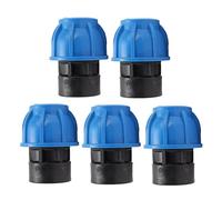 5PCS Plumbing Fittings Water Pipe Quick Connector Kit, PE Plastic Straight Through Coupling with Female Thread for PPR PE PVC Pipes, High Pressure Resistant Leak Proof (32xG1)
