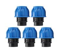 5PCS Plumbing Fittings Water Pipe Quick Connector Kit, PE Plastic Straight Through Coupling with Female Thread for PPR PE PVC Pipes, High Pressure Resistant Leak Proof (32xG1/2)